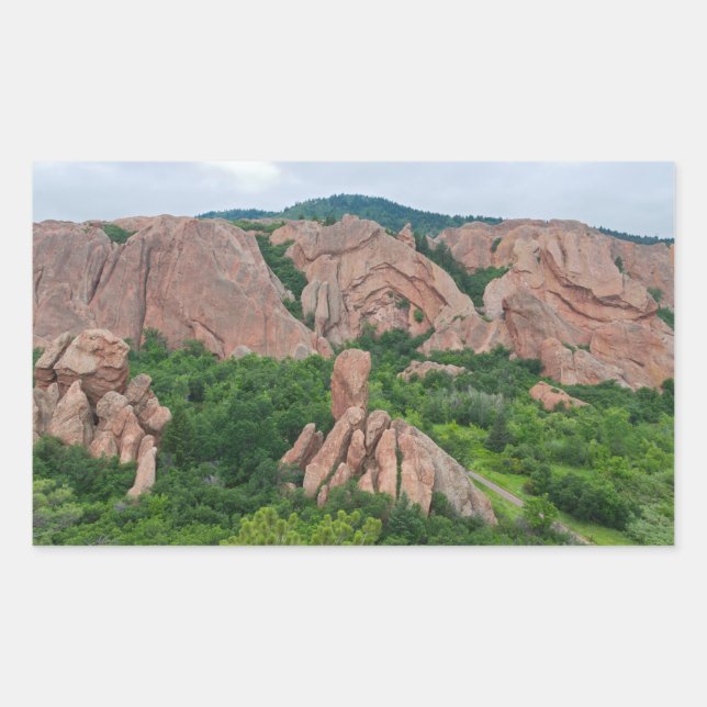 Sticker Rectangulaire Formations de vallée et de roches à Roxborough (Devant)