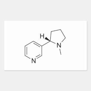 Sticker Rectangulaire formule chimique de nicotine éléments du symbole s