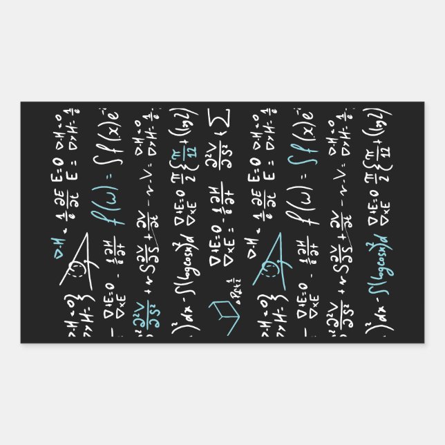 Sticker Rectangulaire Formules mathématiques mathématiques physique prof (Devant)