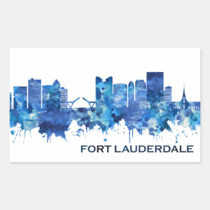 Sticker Rectangulaire Fort Lauderdale Clover Blue