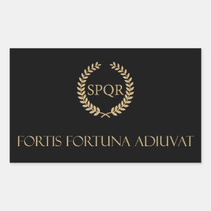 Sticker Rectangulaire Fortis Fortuna Adiuvat - Fortune favorise les cour