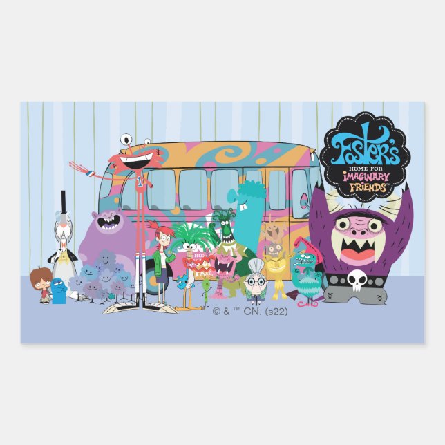 Sticker Rectangulaire Foster's Home for Imaginary Friends | Bus scolaire (Devant)