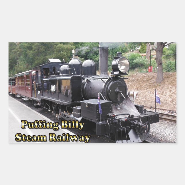 Sticker Rectangulaire Fouffler Billy Train à vapeur historique en Austra (Devant)