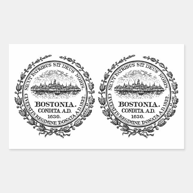 Sticker Rectangulaire FOUR (double) Sceau Boston (Devant)