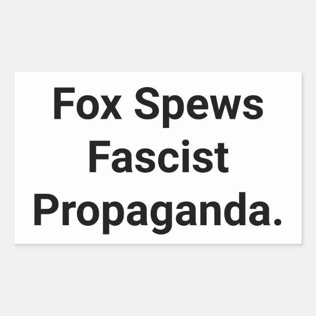 Sticker Rectangulaire Fox lance la propagande fasciste Hankamer Artjunkh (Devant)