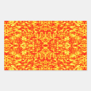 Sticker Rectangulaire Fractage Abstrait En Rouge Et Orange
