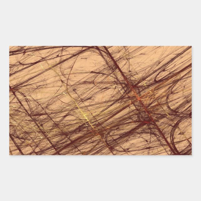Sticker rectangulaire fractal Brown Grunge Abstrai (Devant)