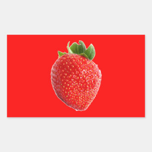 Sticker Rectangulaire Fraise d'été