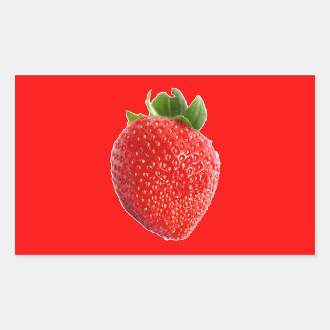 Sticker Rectangulaire Fraise d'été (Devant)