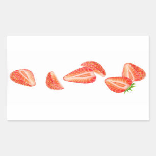 Sticker Rectangulaire Fraises tombantes