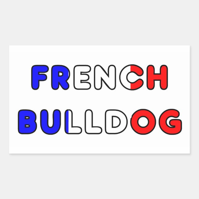 Sticker Rectangulaire français bulldog flg nom (Devant)