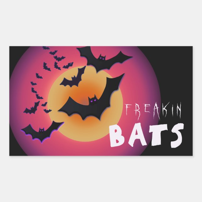 Sticker Rectangulaire Freakin' Bats Halloween ID223 (Devant)