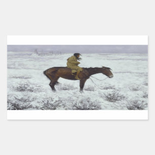 Sticker Rectangulaire Frederic Remington - Le Garçon