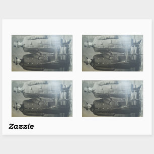 Sticker Rectangulaire Frères Dapper en manteaux RPPC Photo B&W