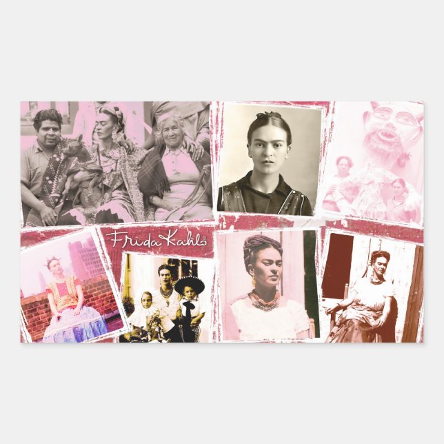 Sticker Rectangulaire Frida Kahlo Photo Montage (Devant)