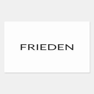Sticker Rectangulaire Frieden blanc noir allemand paix moderne