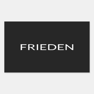 Sticker Rectangulaire Frieden noir blanc allemand paix moderne