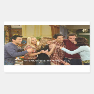 Sticker Rectangulaire FRIENDS™ Étreinte de Thanksgiving de la distribu