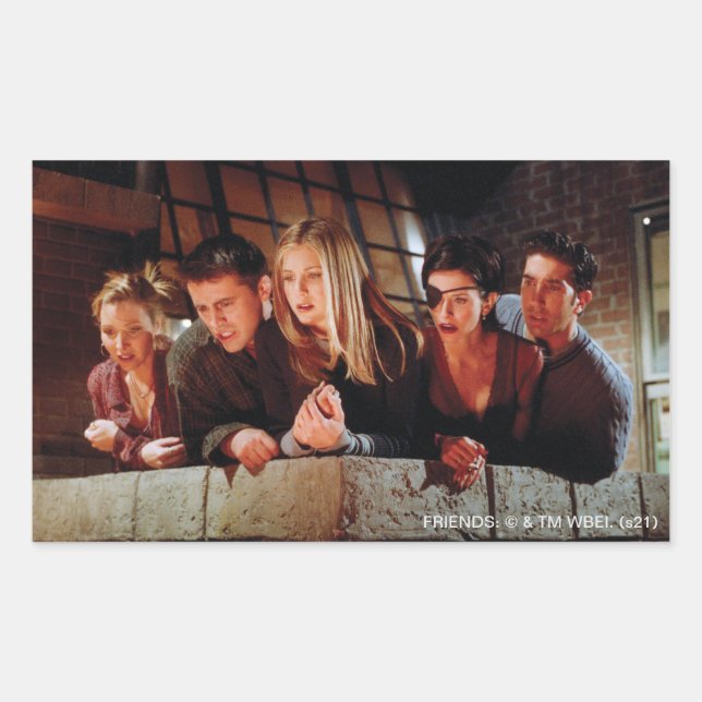 Sticker Rectangulaire FRIENDS™ | Le Gang sur le Balcon (Devant)
