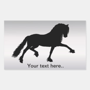 Sticker Rectangulaire Fries Paard