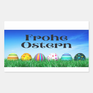 Sticker Rectangulaire Frohe Ostern, Allemand Joyeux Pâques