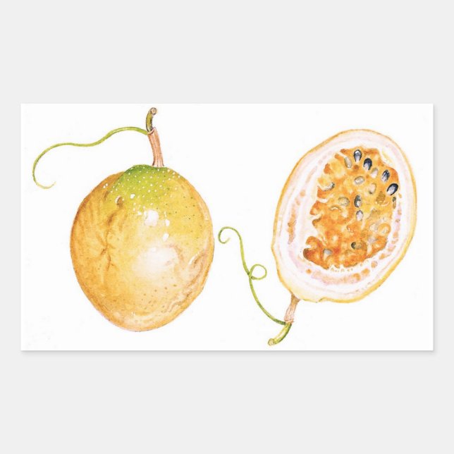 Sticker Rectangulaire Fruit de passion jaune (Devant)