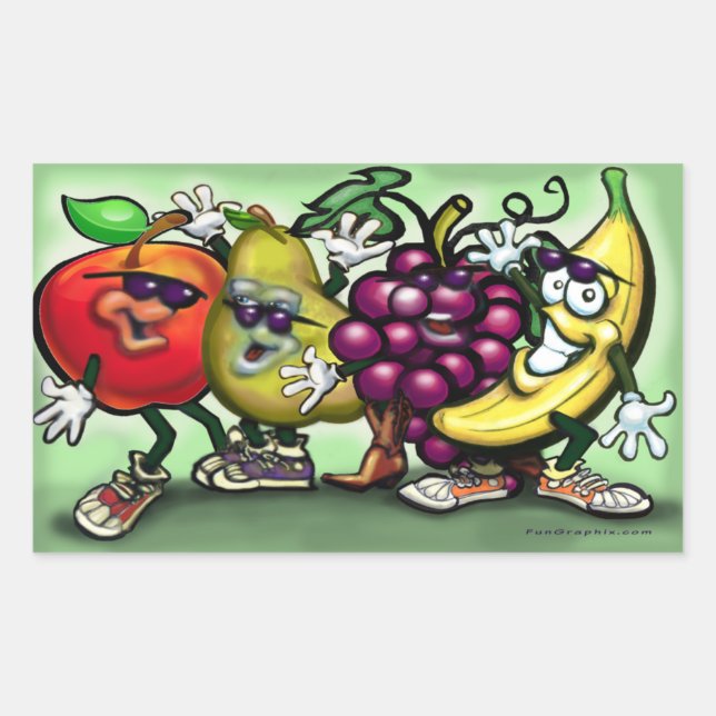 Sticker Rectangulaire Fruits (Devant)