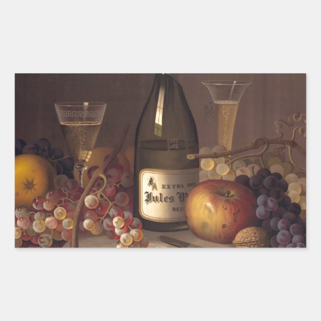 Sticker Rectangulaire Fruits Et Vins vintages (Devant)