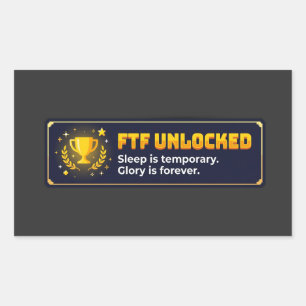 Sticker Rectangulaire FTF Débloqué Drôle Geocaching Achievement Gamer Gi