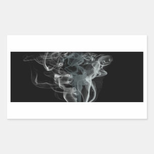 Sticker Rectangulaire Fumée blanche sur l'arrière - plan noir