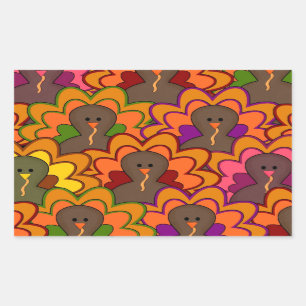 Sticker Rectangulaire Fun Colorful Thanksgiving