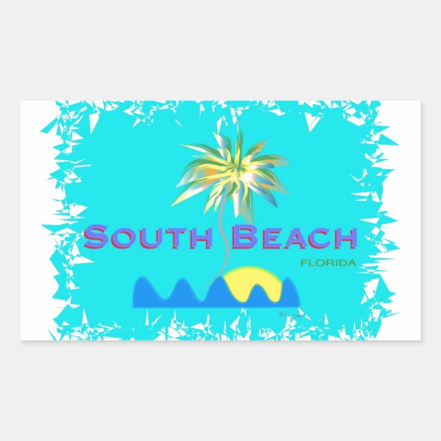 Sticker Rectangulaire Fun South Beach, Floride (Devant)