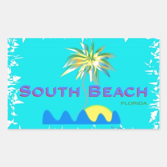 Sticker Rectangulaire Fun South Beach, Floride (Devant)