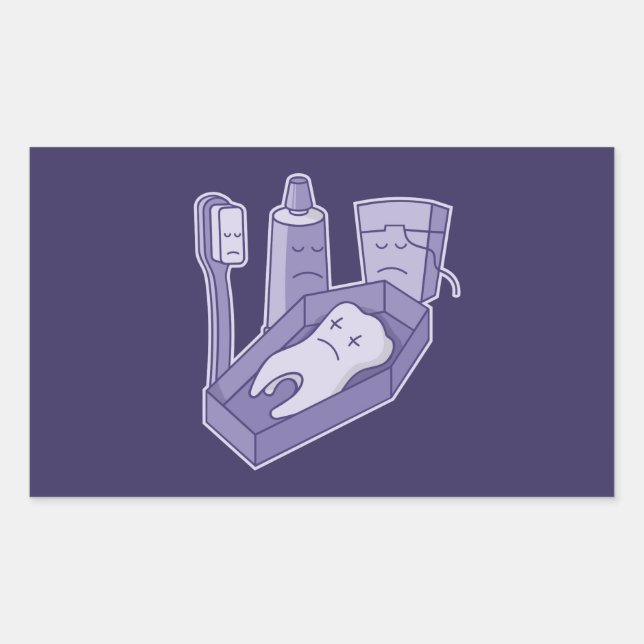 Sticker Rectangulaire Funérailles des dents (Devant)
