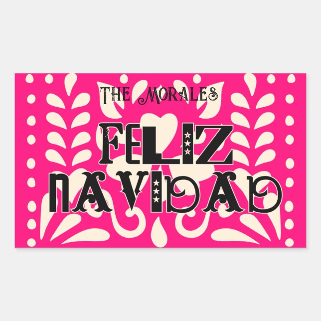Sticker Rectangulaire Funny feliz navidad (Devant)