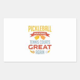 Sticker Rectangulaire funny pickleball making courts