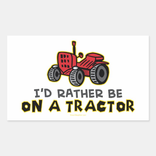 Sticker Rectangulaire Funny tractor (Devant)