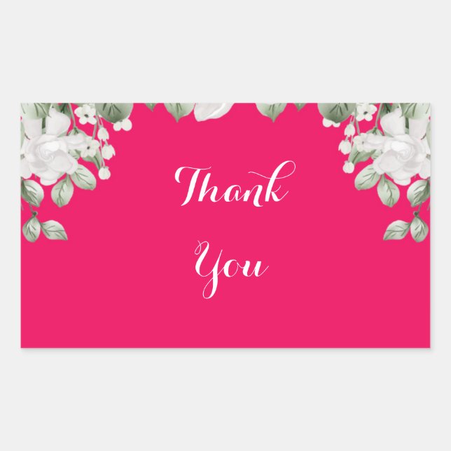 Sticker Rectangulaire fushia rose (Devant)