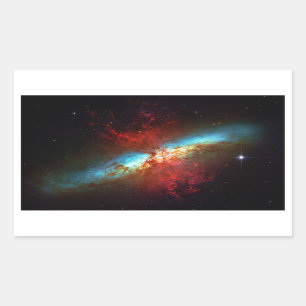 Sticker Rectangulaire Galaxie de Starburst - Messier 82 (Galaxie de Ciga