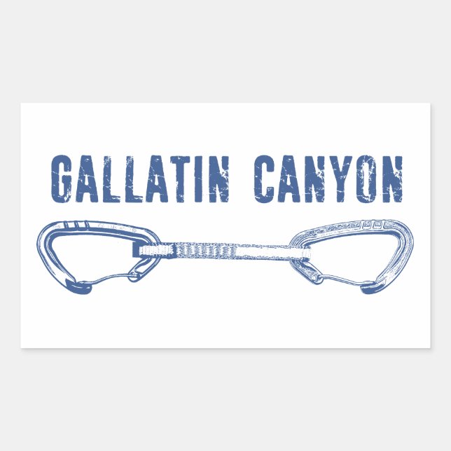 Sticker Rectangulaire Gallatin Canyon Montana Rock Escalade Quickdraw (Devant)