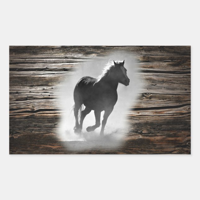 Sticker Rectangulaire Galloping de Wild Horse (Devant)