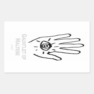Sticker Rectangulaire Gantelet d'autocollant maltais