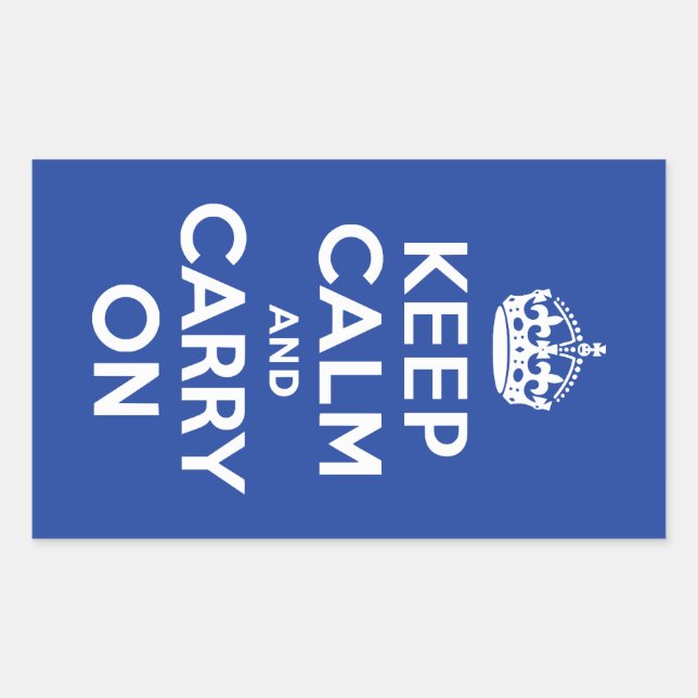 Sticker Rectangulaire Garde Bleu Calme et Continue (Devant)