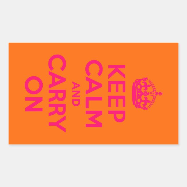 Sticker Rectangulaire Garde calme rose orange et continue (Devant)
