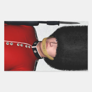 Sticker Rectangulaire Garde royal britannique soldat Londres Art