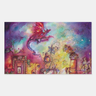 STICKER RECTANGULAIRE GARDEN OF THE LOST SHADOWS / FLYING RED DRAGON