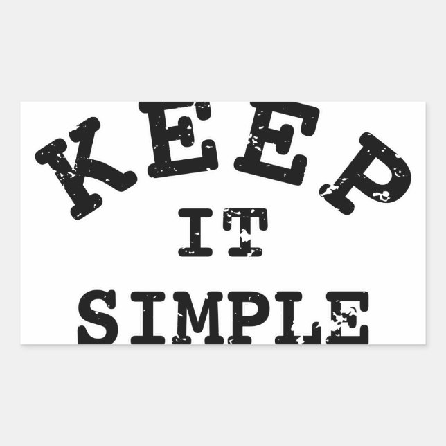 Sticker Rectangulaire Gardez-la simple typographie (Devant)