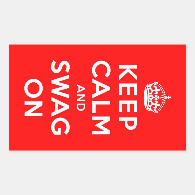 Sticker Rectangulaire Gardez le calme et agitez (Devant)