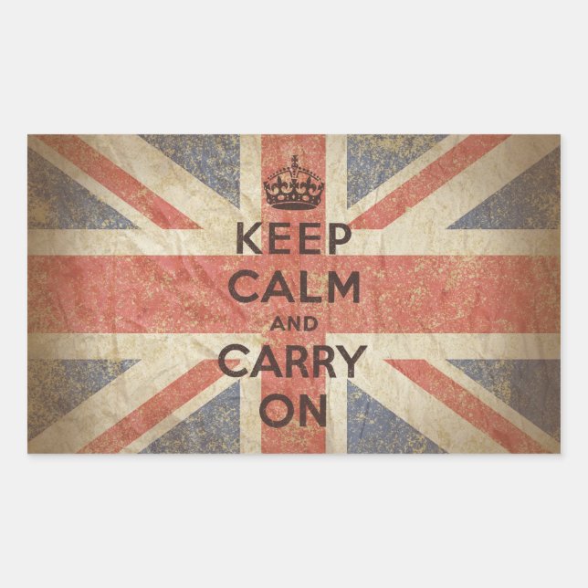Sticker Rectangulaire Gardez le calme et continuez avec le drapeau brita (Devant)