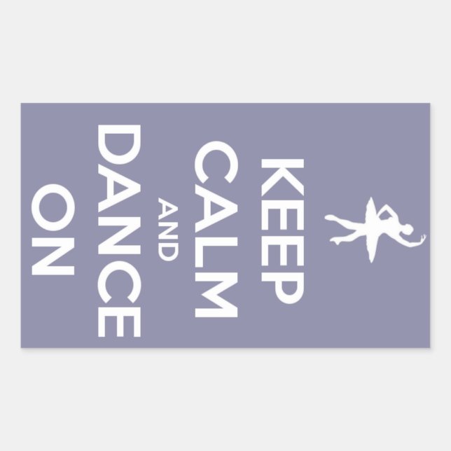 Sticker Rectangulaire Gardez le calme et la danse sur Lavender (Devant)